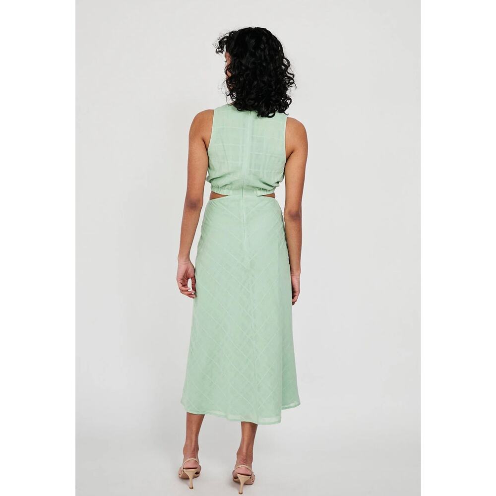 Sabo Cambelle Green Sleeveless Cutout Tie Front Cami Camisole Midi Tank Dress M - Picture 9 of 14
